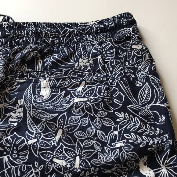 Gap shorts blue white bird floral print Sz 14/32” - Picture 6 of 8